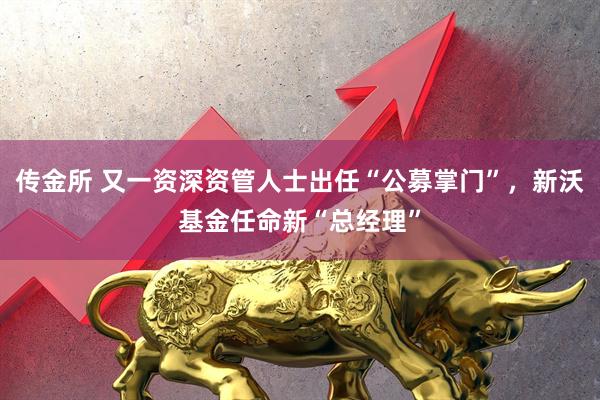 传金所 又一资深资管人士出任“公募掌门”，新沃基金任命新“总经理”